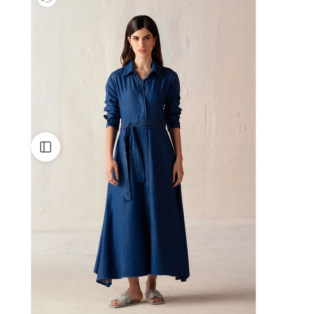 ETHNC DENIM MAXI‎ DRESS